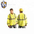 High visibility yellow safety reflective winter jacket